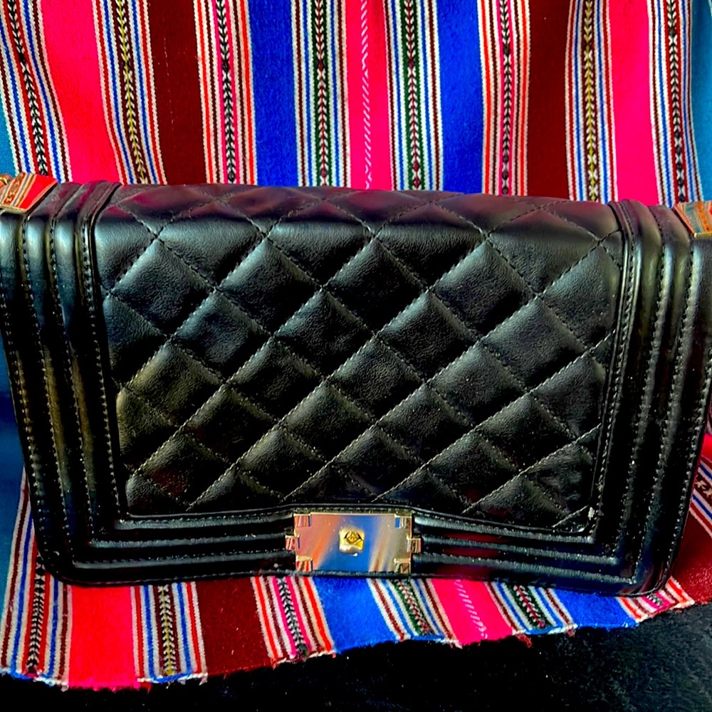 Black quilted bag